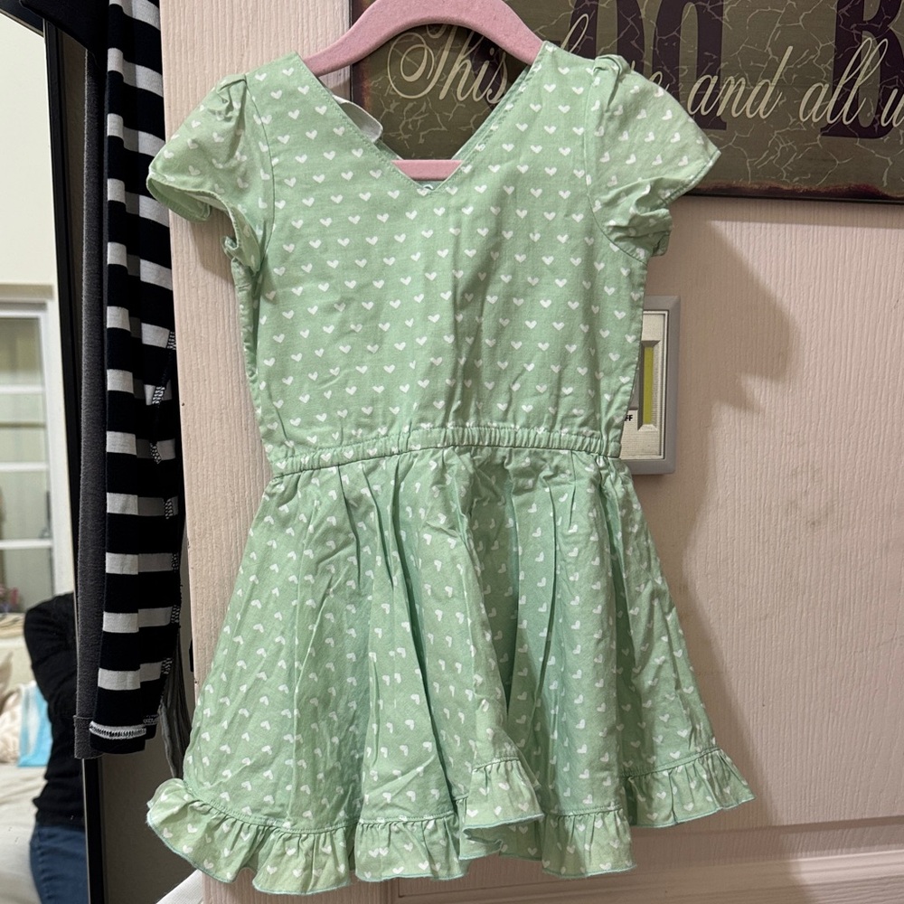 KaiKai Charming Green Kids Dress with attached bloomers.